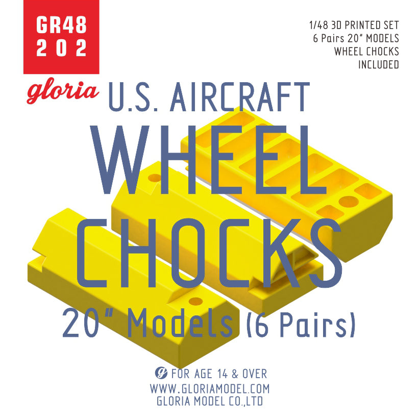 Gloria 1:48 U.S. Aircraft Wheel Chocks 20" Models(6 Pairs)