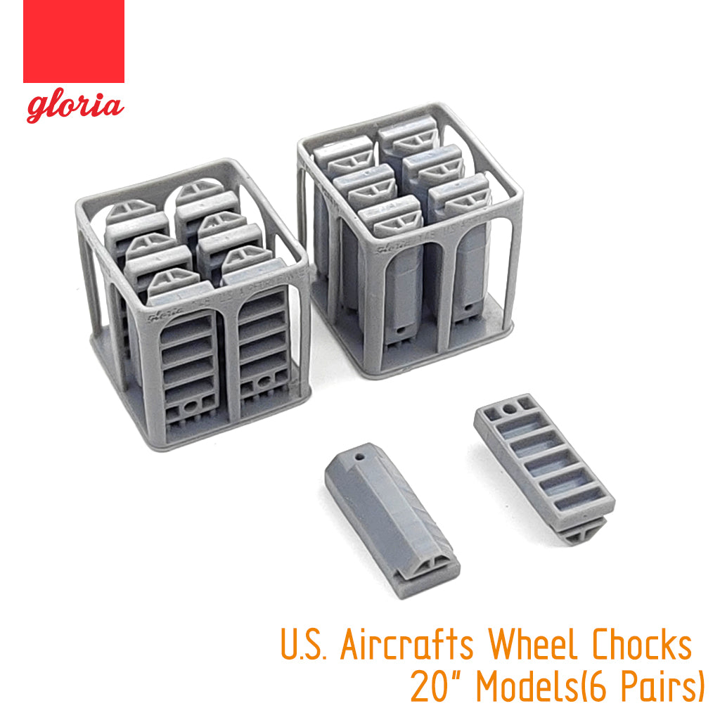 Gloria 1:48 U.S. Aircraft Wheel Chocks 20" Models(6 Pairs)