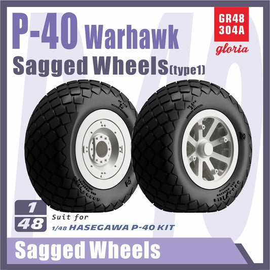 Gloria 1:48 P-40 Warhawk Sagged Wheels(Type 1)