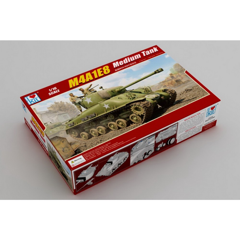 I Love Kit 1/16 M4A1E8 Medium Tank Plastic Model Kit