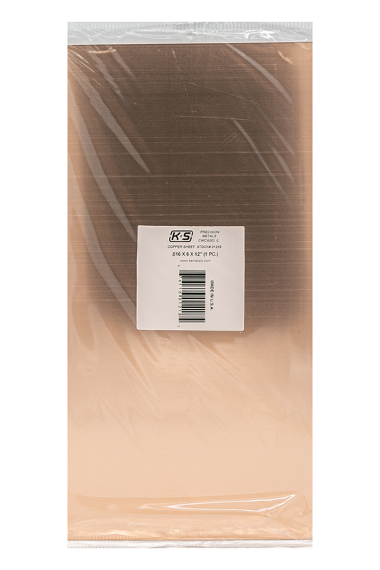 K&S Copper Sheet 0.025 x 6 x 12" (1)