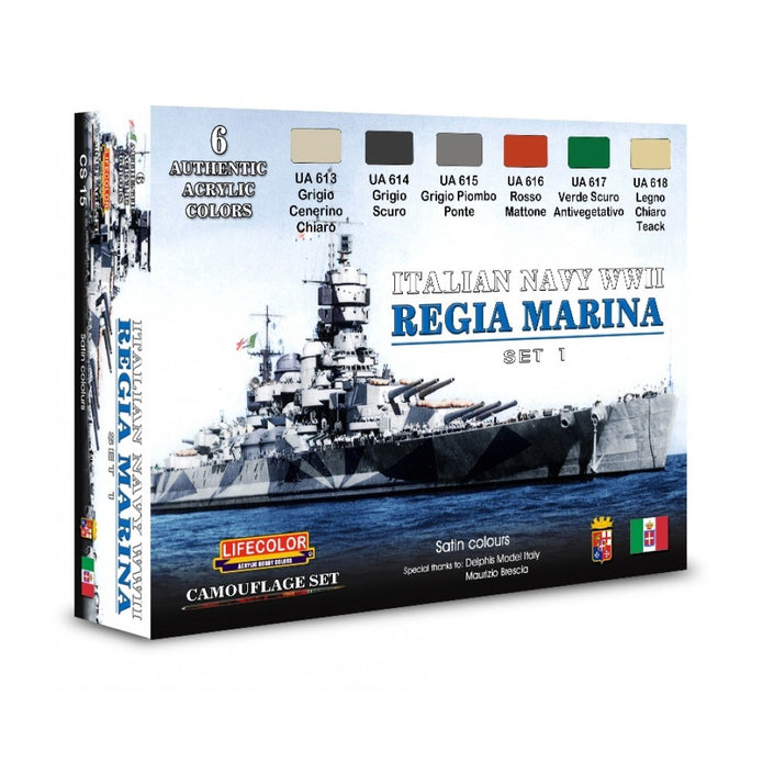 Lifecolor Italian Navy WWII Set 1 Acrylic Paint Set 6 x 22ml