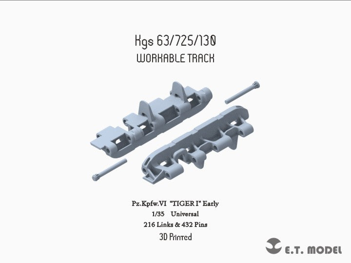 E.T. Model 1/35 WWII German TIGER I Early Workable Track(3D Printed)