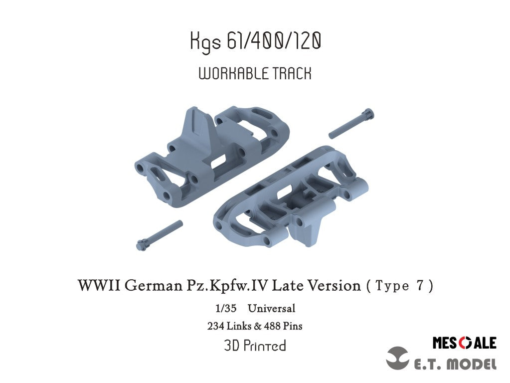 E.T. Model 1/35 WWII German Pz.Kpfw.IV Late Version（Type 7）Workable Track