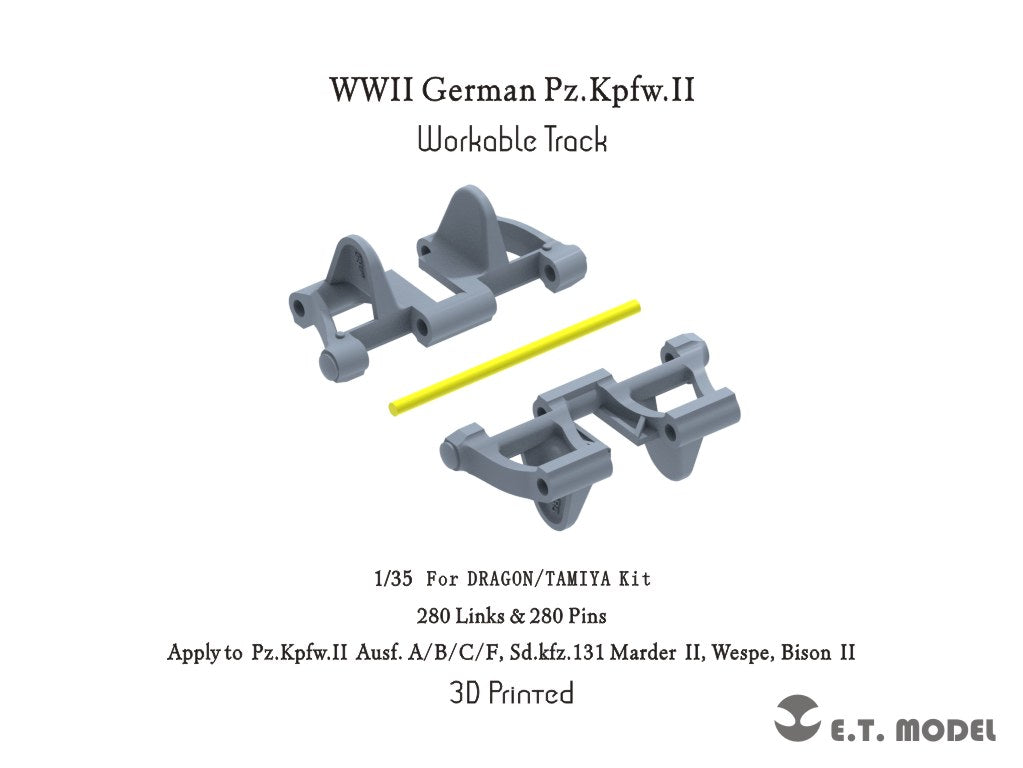 E.T. Model 1/35 WWII German Pz.Kpfw.II Workable Track(3D Printed)