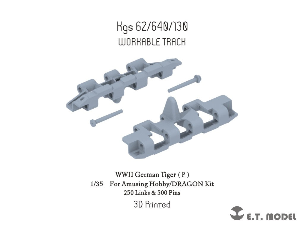 E.T. Model 1/35 WWII German Tiger（P）Workable Track(3D Printed)