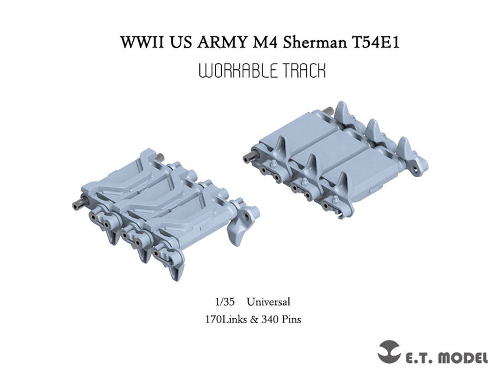 E.T. Model 1/35 WWII US ARMY M4 Sherman T54E1 Workable Track(3D Printed)