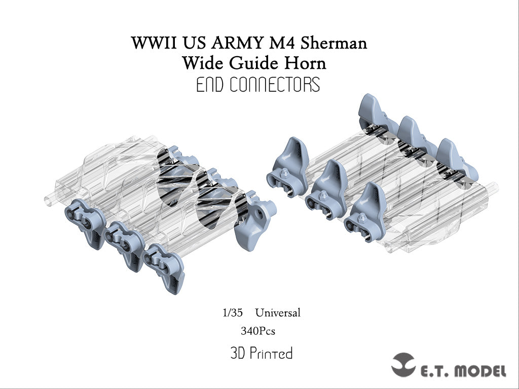 E.T. Model 1/35 US ARMY M4 Sherman Wide Guide Horn End Connectors