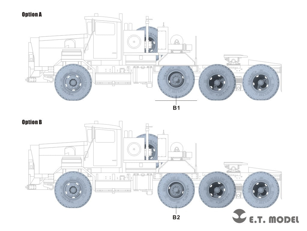 E.T. Model 1/35 US M911 C-HET(8x6) Sagged wheels