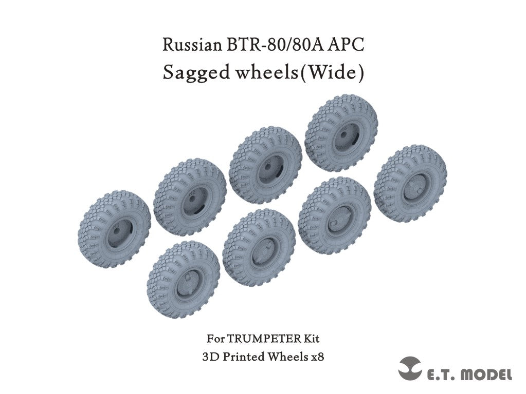 E.T. Model 1/35 Russian BTR-80/80A APC Sagged wheels(Wide)