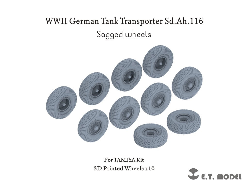 E.T. Model 1/35 WWII German Tank Transporter Sd.Ah.116 Sagged wheels (3D Printed)