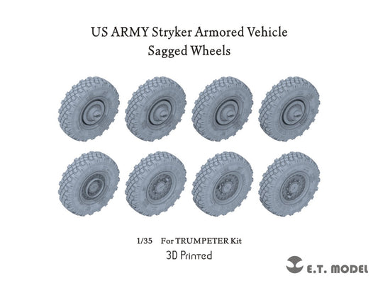 E.T. Model 1:35 Canadian LAV III Armored Vehicle Sagged Wheels (3D Printed) For Trumpeter kit