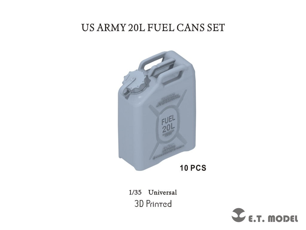 E.T. Model 1/35 US ARMY 20L FUEL CANS SET (3D Printed) 10 Pieces