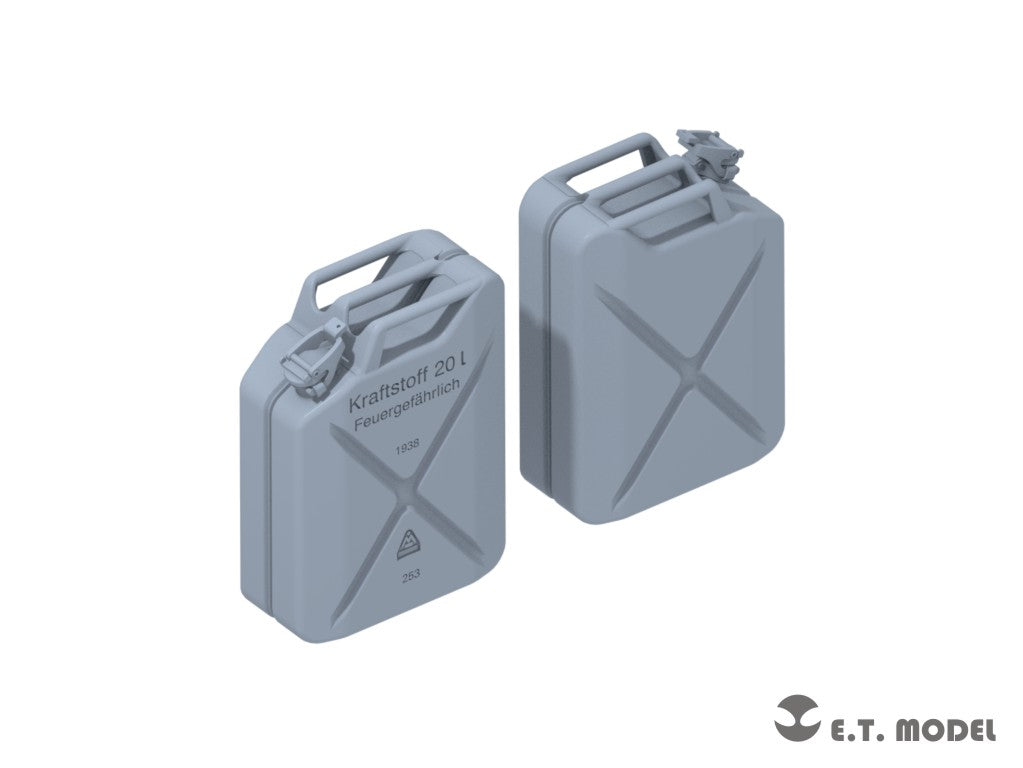 E.T. Model 1/35 WWII German 20L JERRY CANS SET (3D Printed) 10 Pieces