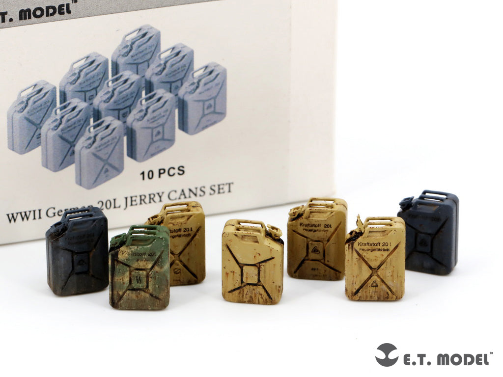 E.T. Model 1/35 WWII German 20L JERRY CANS SET (3D Printed) 10 Pieces