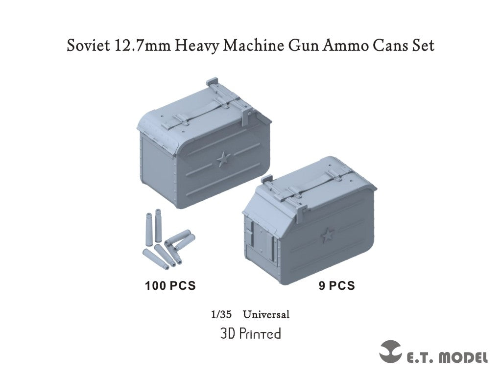 E.T. Model 1/35 Soviet 12.7mm Heavy Machine Gun Ammo Cans Set (3D Printed)