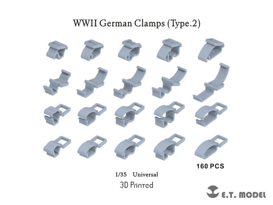 E.T. Model  1:35 WWII German Clamps (Type.2) (3D Printed)