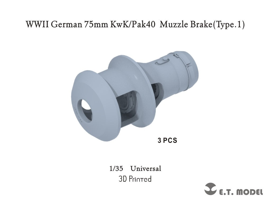 E.T. Model 1/35 WWII German 75mm KwK/Pak40  Muzzle Brake(Type.1）