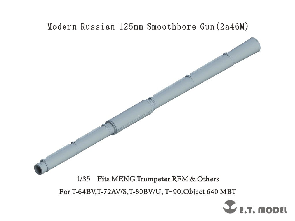 E.T Model 1:35 Modern Russian 125mm Smoothbore Gun (2a46M) (3D printed)