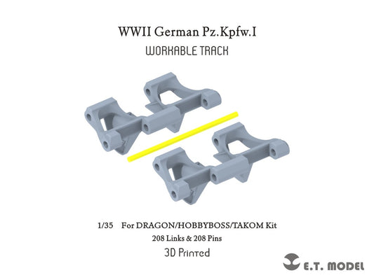 E.T Model 1:35 WWII German Pz.Kpfw.I Workable Track (3D Printed)