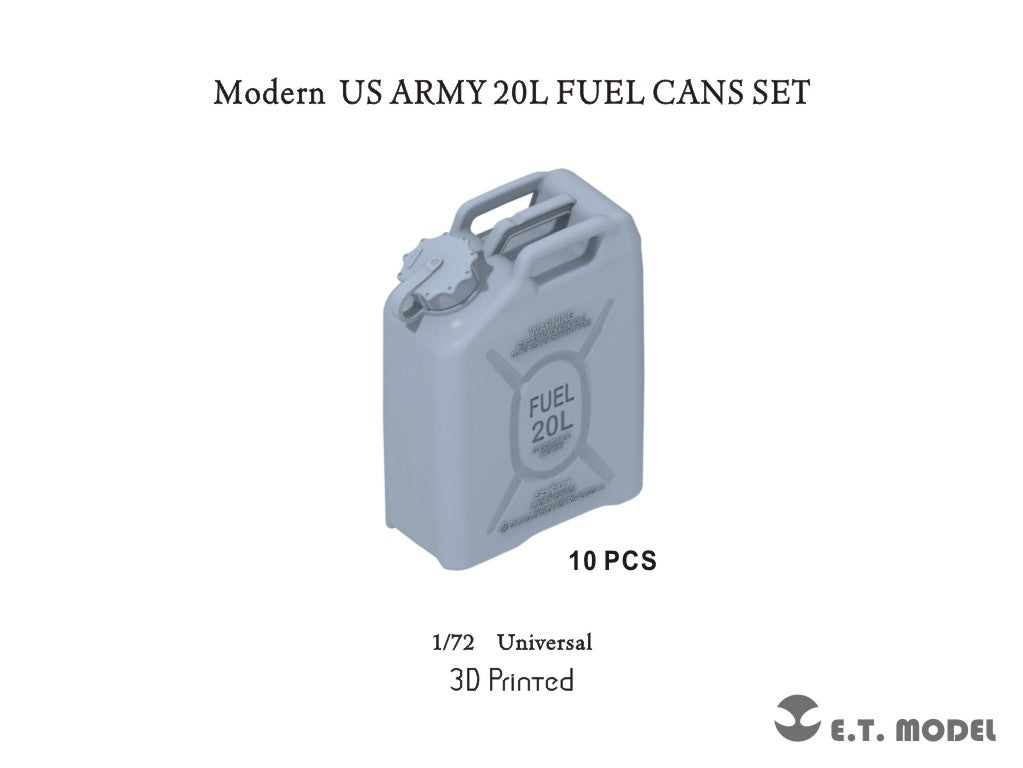 E.T. Model 1:72 US ARMY 20L FUEL CANS SET (3D Printed) 10 Pieces