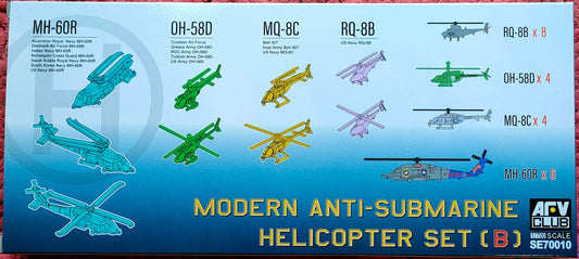 AFV Club 1/700 Modern Anti-submarine Helicopter Set 2 (MH-60R & OH-58D & MQ-8B/C) Plastic Model Kit