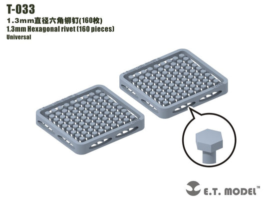 E.T. Model 1.3mm Hexagonal rivet (160 pieces）