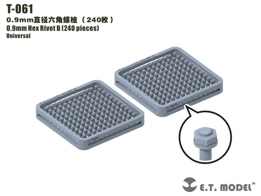 E.T. Model 0.9mm Hex Rivet (240 pieces)