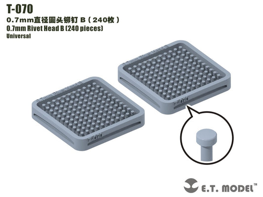 E.T. Model 0.7mm Rivet Head B (240 pieces）