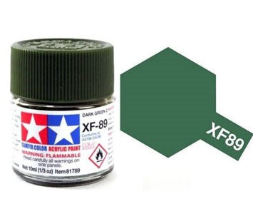 Tamiya Color Acrylic Paint XF-89 Dark Green 2 10ml