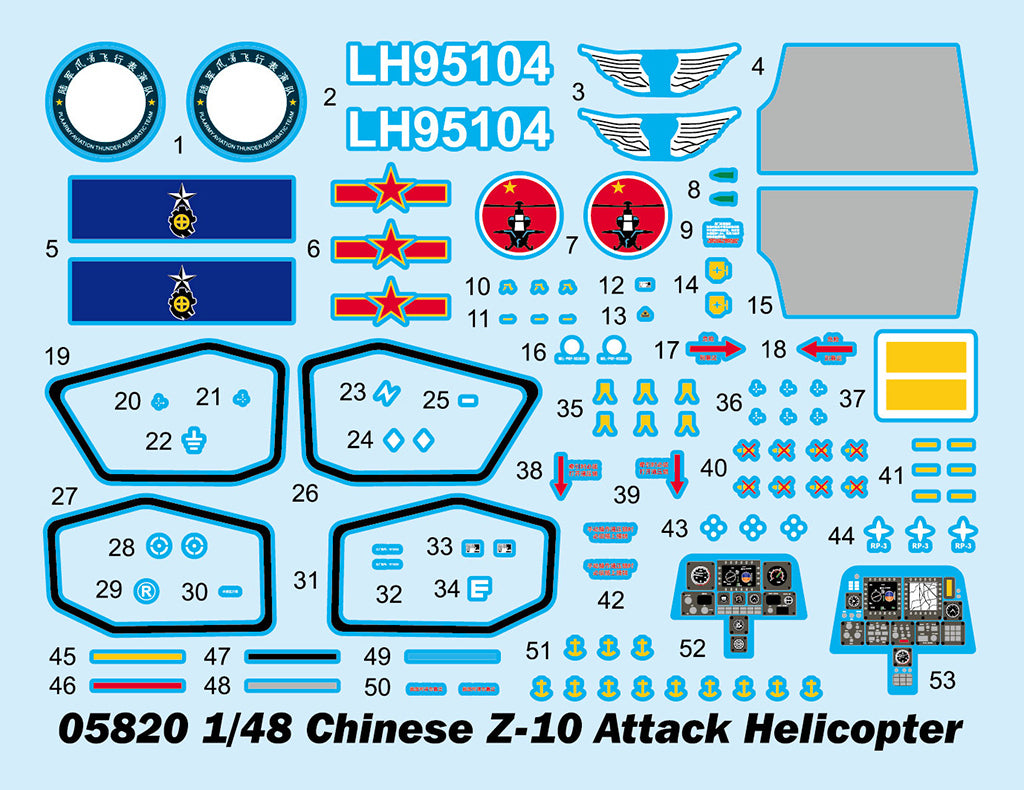 Trumpeter 1/48 Chinese Z-10 Attack Helicopter Plastic Model Kit