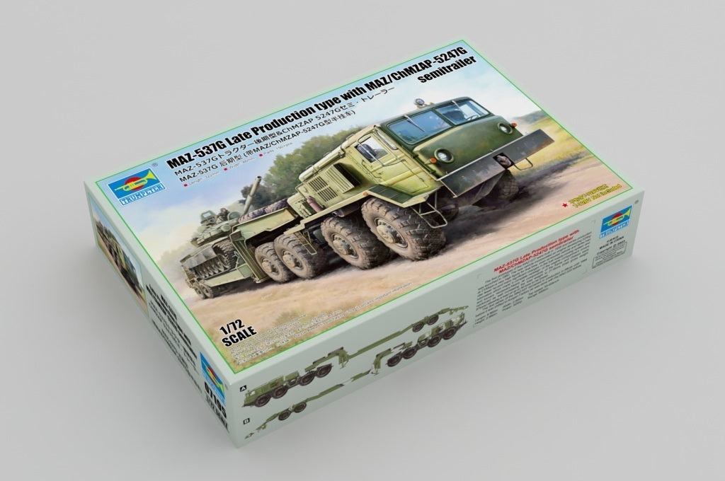 Trumpeter 1/72 MAZ-537G Late Production type with MAZ/ChMZAP-5247G semitrailer Plastic Model Kit