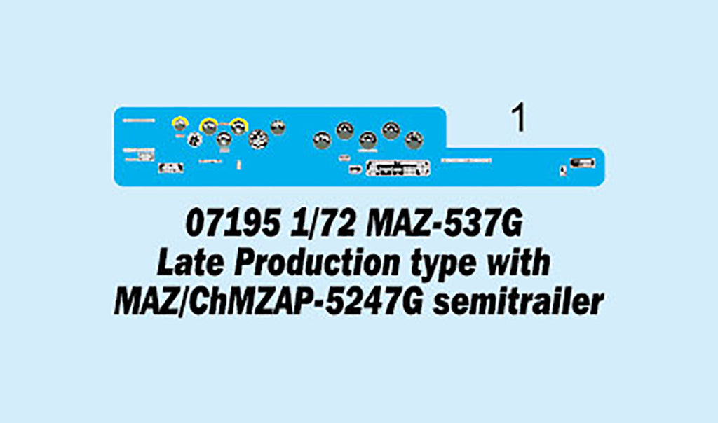 Trumpeter 1/72 MAZ-537G Late Production type with MAZ/ChMZAP-5247G semitrailer Plastic Model Kit