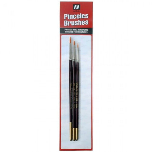 Vallejo Definition Set (Sizes 4/0 3/0 & 2/0) Paint Brush Set