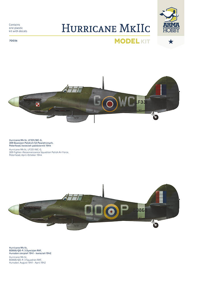 Arma Hobby 1:72 Hurricane Mk IIc Plastic Model Kit