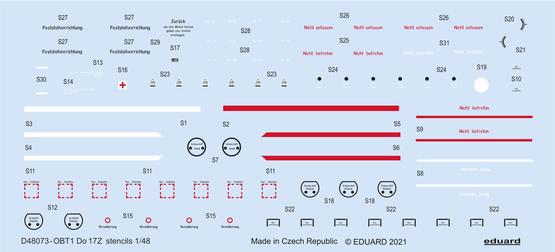 Eduard 1/48 Do 17 stencils Decals