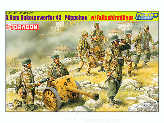 Dragon 1/35 8.8cm Raketenwerfer 43 "Puppchen" w/Fallschirmjager Plastic Model Kit