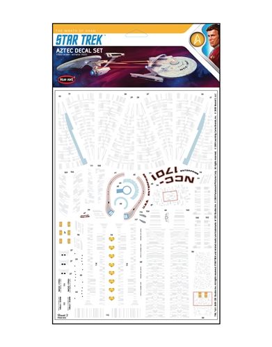 Polar Lights 1/1000 Star Trek Aztec Decal Set (For Enterprise and Reliant Kits)