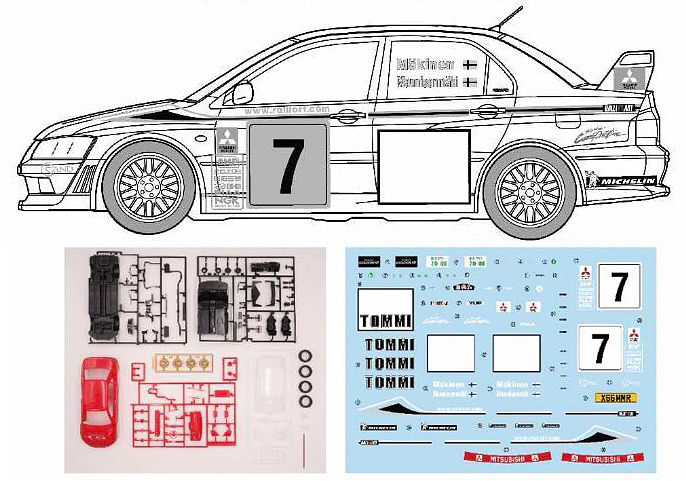 Fujimi 1/24 Lancer Evolution VII WRC Rally Model [ID-311] Plastic Model Kit