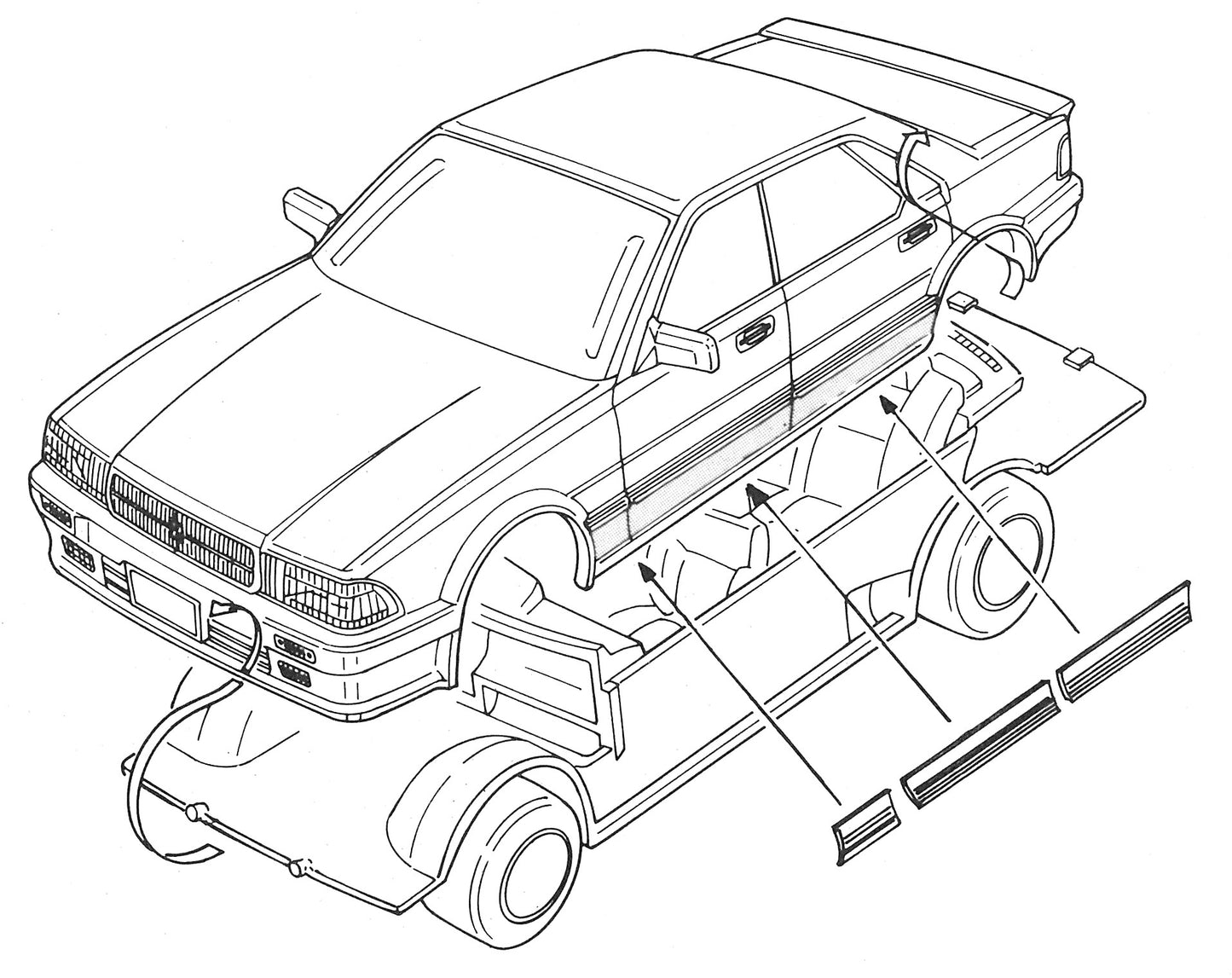 Fujimi 1/24 Cedric V20E Gran Turismo (Y31) (High Society Car Version) [HC-3] Plastic Model Kit