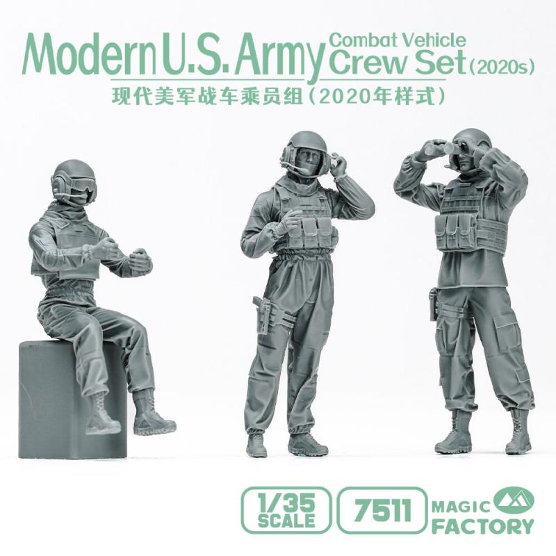 Magic Factory 1/35 Modern U.S. Army Combat Vehicle Crew Set (2020s) Plastic Model Kit