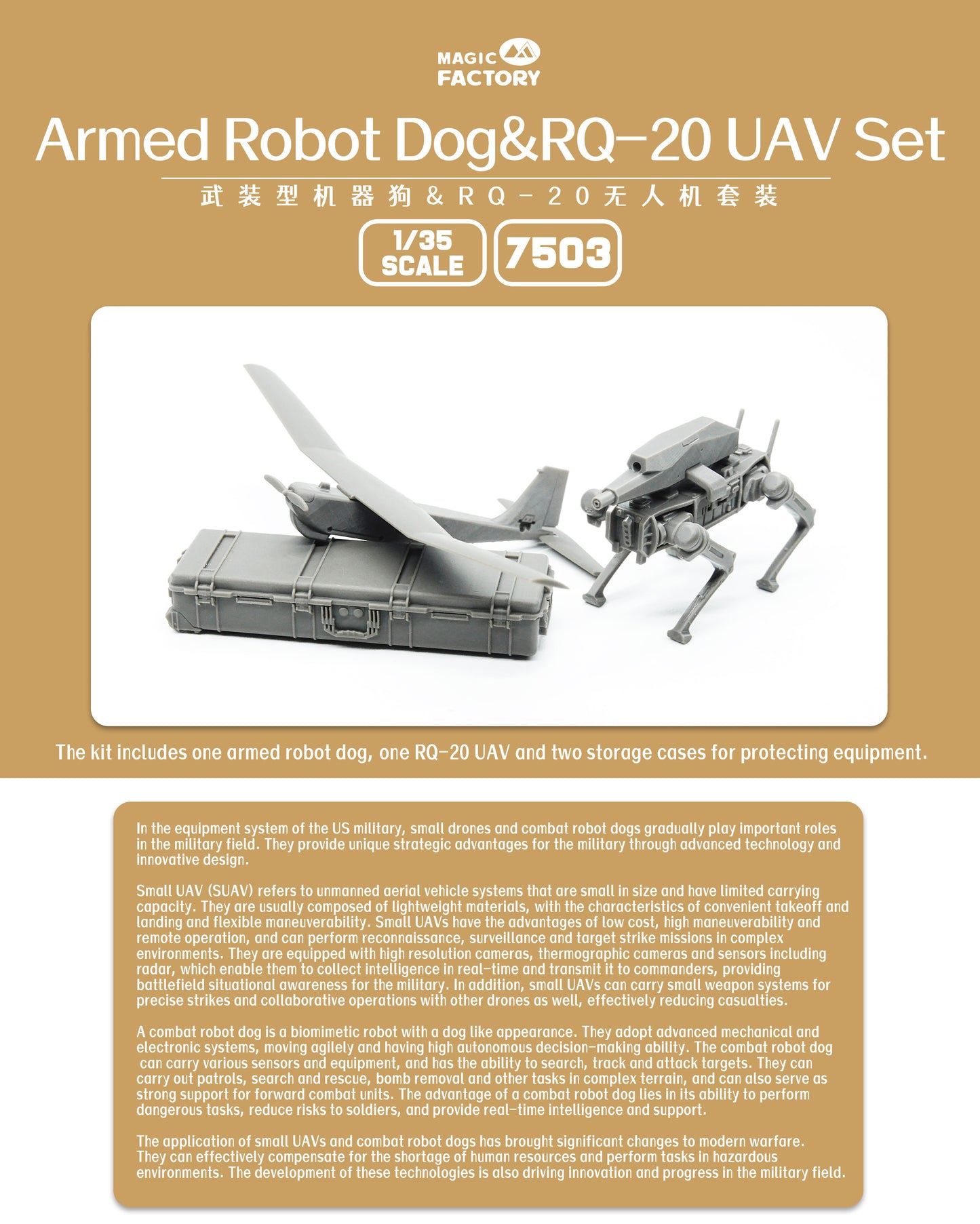 Magic Factory 1/35 Armed Robot Dog & RQ-20 UAV Set