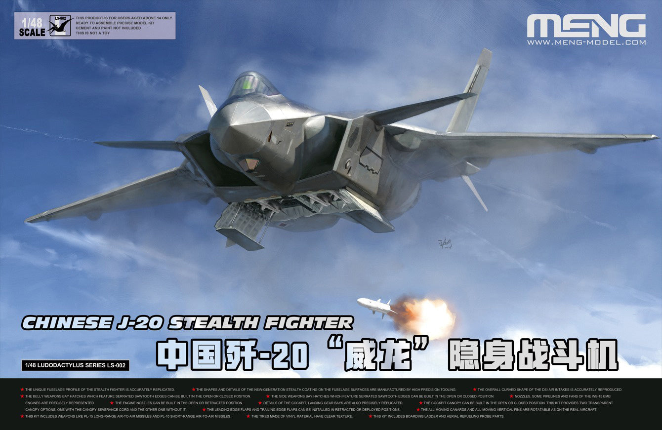 Meng 1/48 Chinese J-20 Stealth Fighter Plastic Model Kit