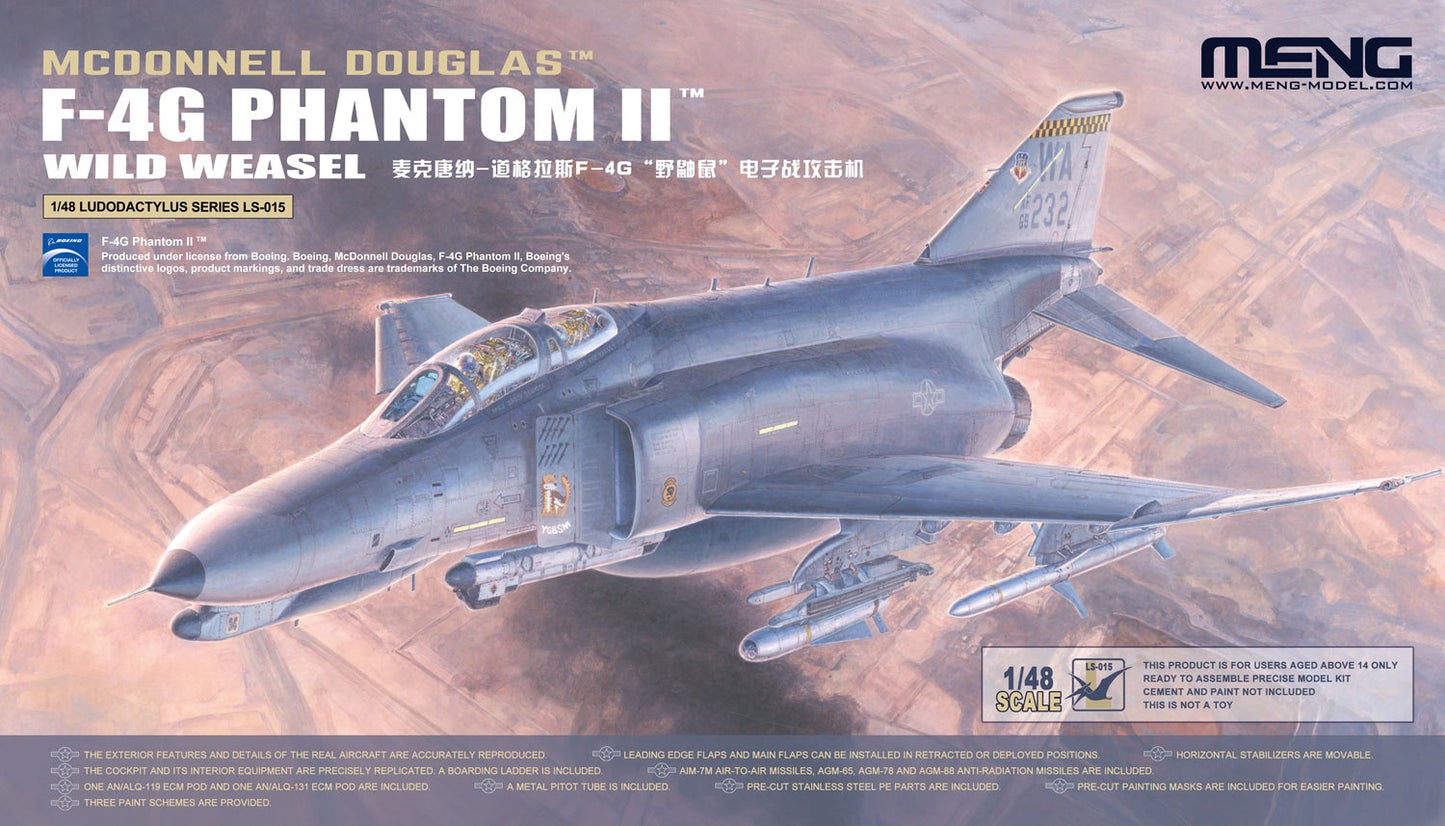 Meng 1/48 McDonnell Douglas F-4G Phantom II Wild Weasel Plastic Model Kit