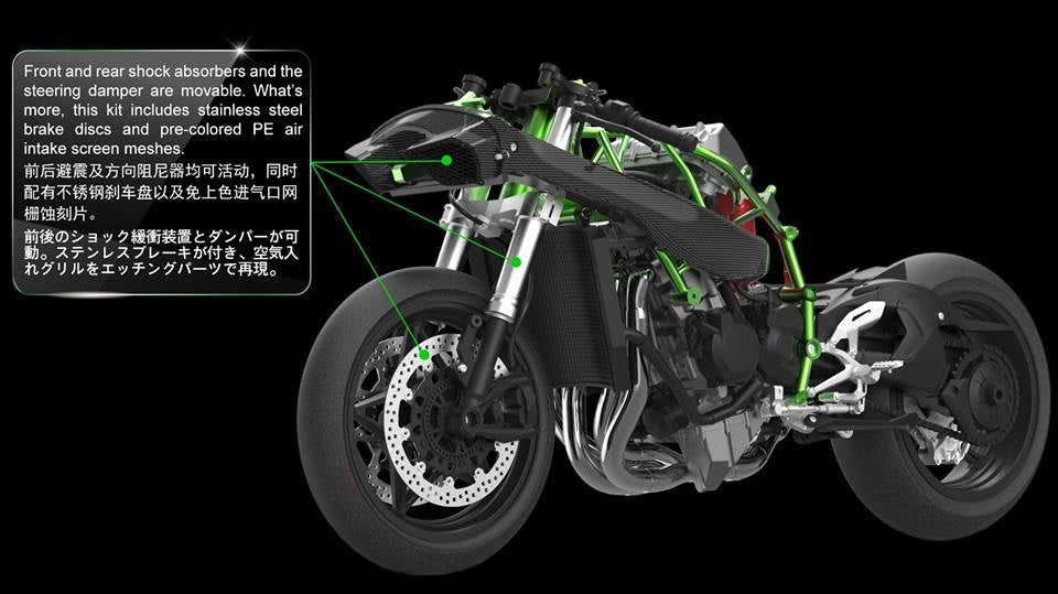 Meng 1/9 Kawasaki Ninja H2R (Pre-coloured Edition) Plastic Model Kit