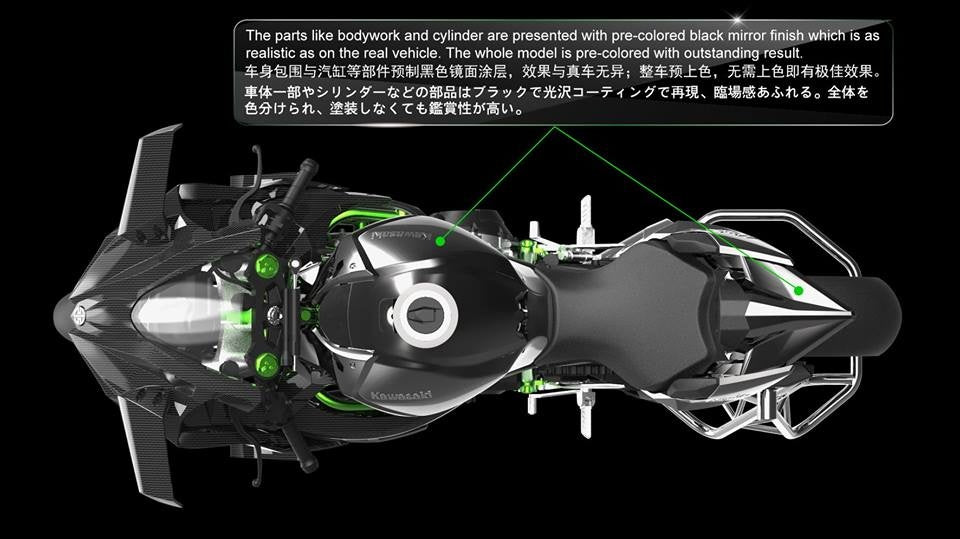 Meng 1/9 Kawasaki Ninja H2R (Pre-coloured Edition) Plastic Model Kit