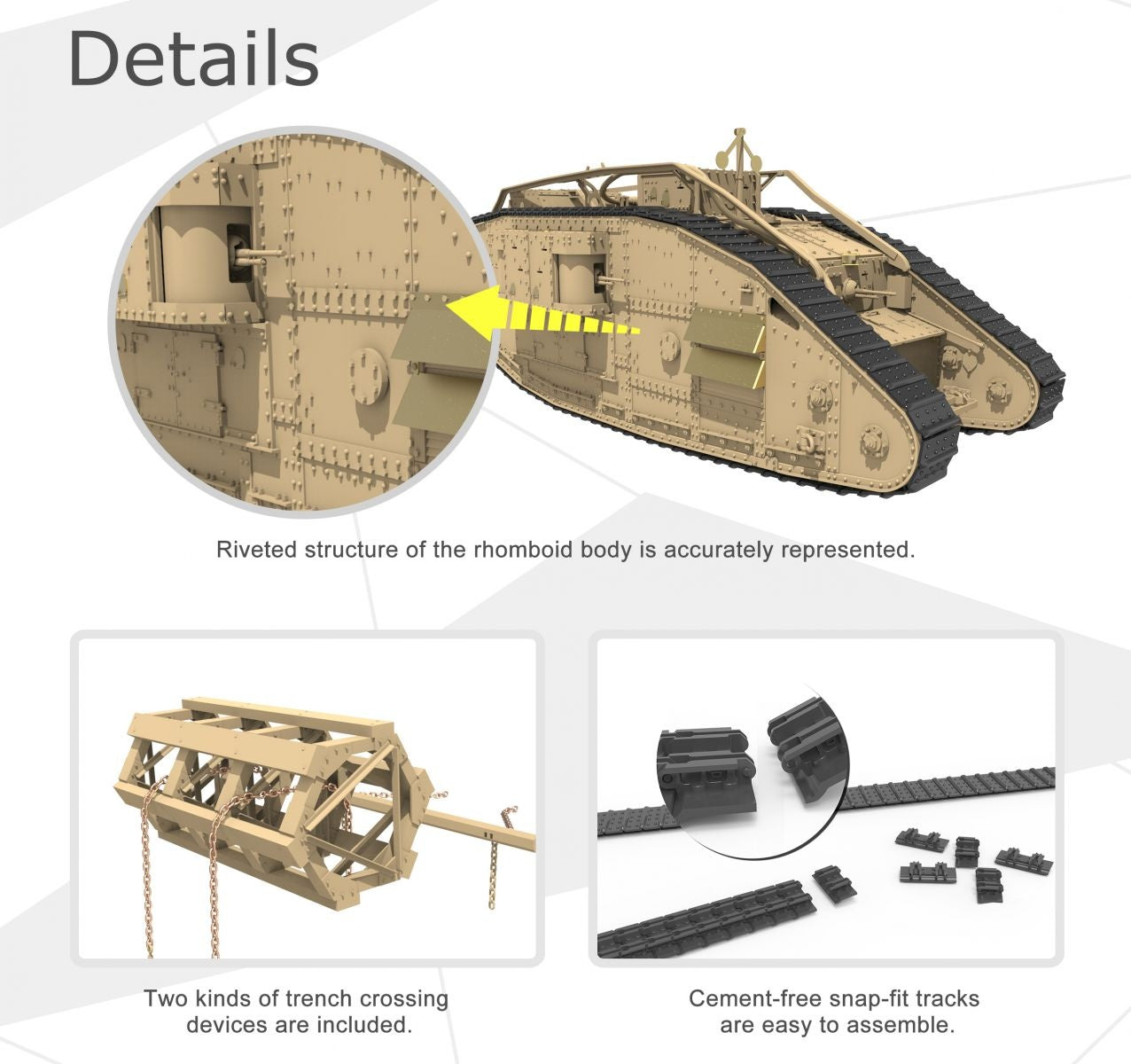 Meng 1/35 British Heavy Tank Mk.V Female Plastic Model Kit