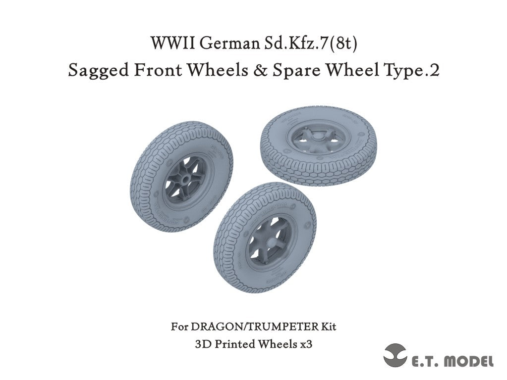 E.T. Model 1/35 WWII German Sd.Kfz.7(8t) Sagged Front Wheels & Spare Wheel Type.2