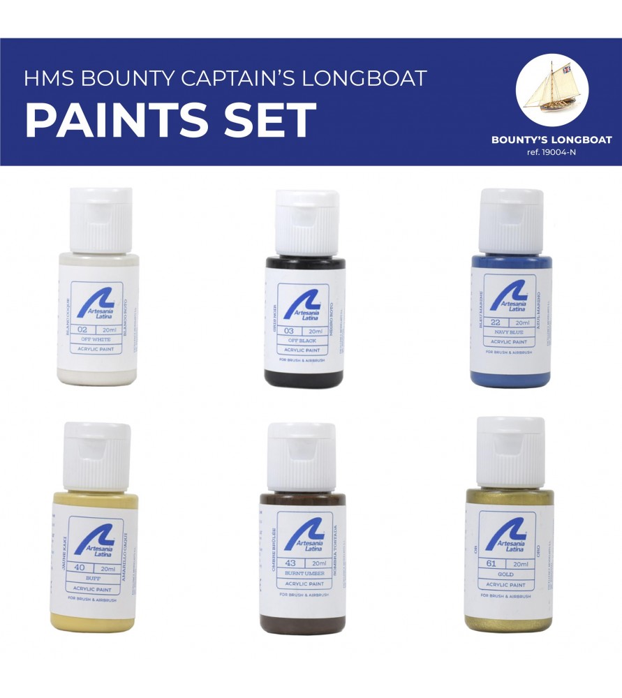 Artesania Paint Set for Ship Model #19004 HMS Bounty Jolly Boat