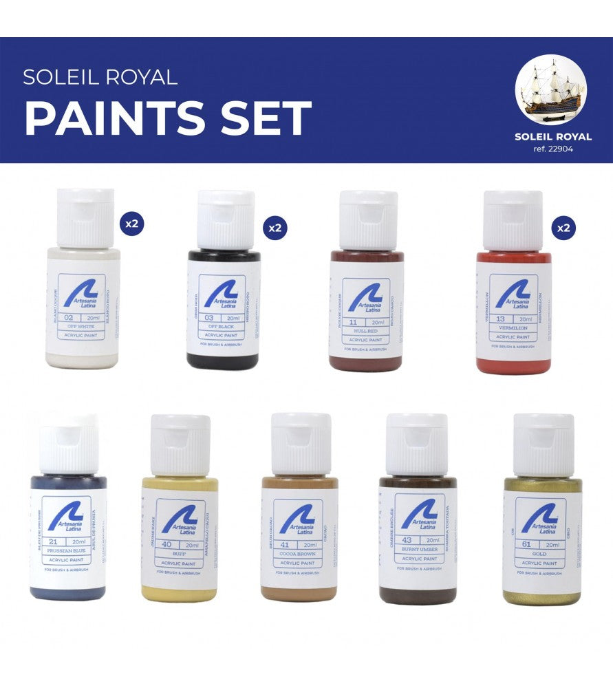 Artesania Paint Set for Ship Model #22904 Soleil Royal